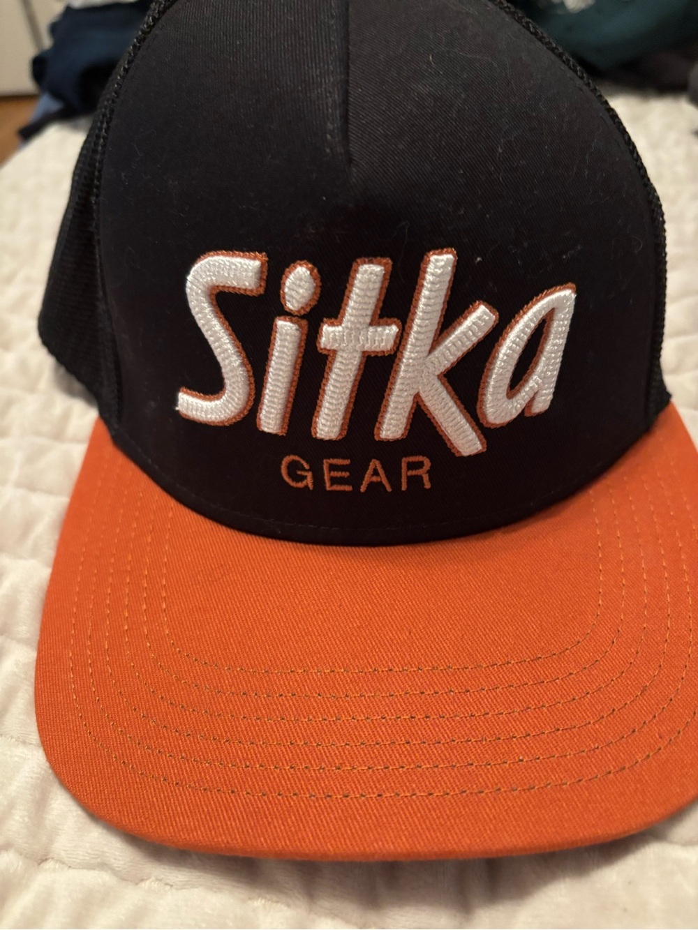Sitka Men's Black and Orange Mesh Baseball Hat
